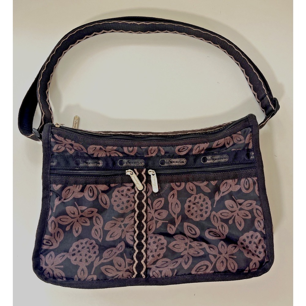LeSportsac Deluxe Everyday Bag Multi-pocket Purse Black